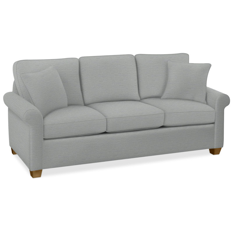 Park Lane Sofa, Havana Finish, Innerspring Mattress, Beige Performance Fabric; 0851-73