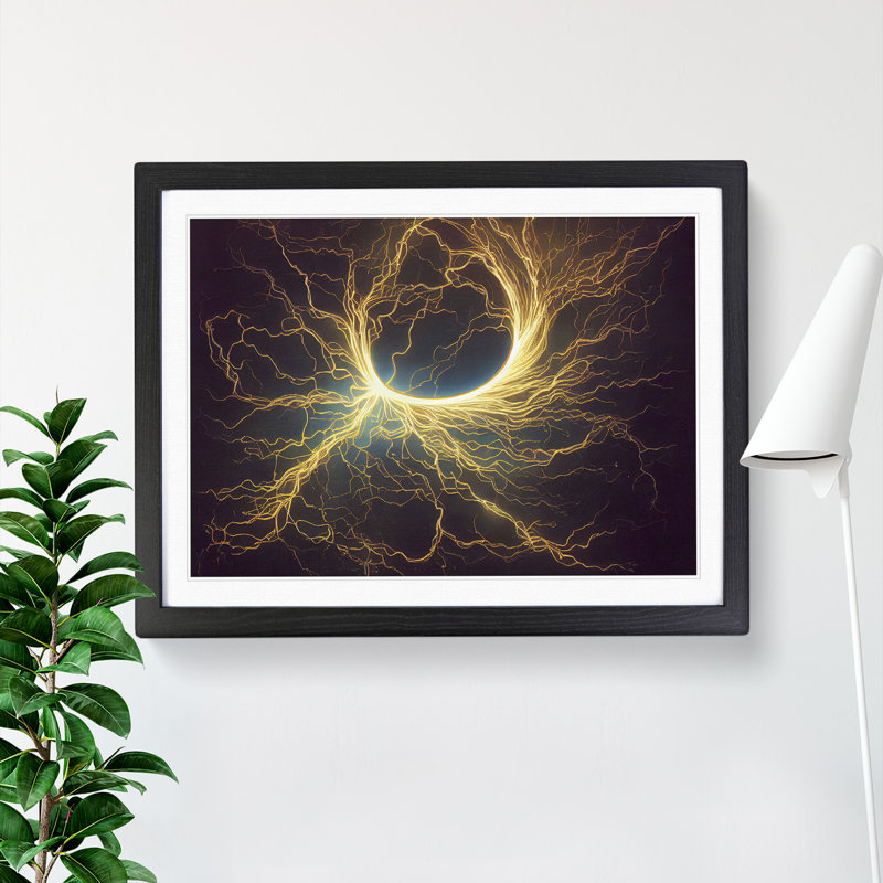 XH1022-3014X Electricity Vol.4 - Single Picture Frame Print, Black, 25cm H x 34cm W x 2cm D