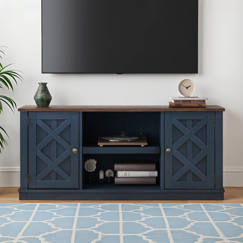 Beatrix Unfinished TV Stand for TVs up to 70", Navy, 54" W