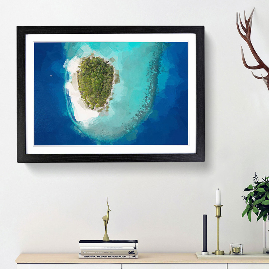 Baa Atoll in the Maldives in Abstract - Picture Frame Graphic Art Print