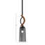 Suspension Monterey Stem Mini offerte en noir mat et métal peint imitation bois avec verre fumé à bulles de 12,7 cm (L) x 25,4 cm (H).-70264016