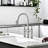 3 Hole Brushed Nickel Kitchen Faucet, Pull Down , 2 Handles, Modern And Classic Faucet For Sink, Handle, Construction
