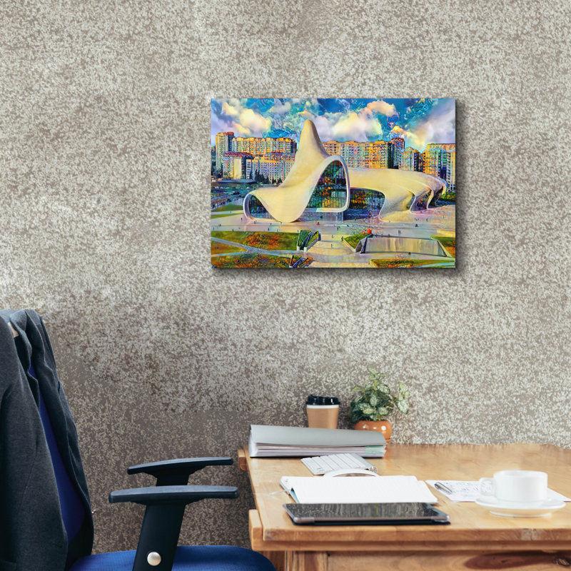 «Azerbaijan Baku Heydar Aliyev", art mural sur toile, 26 po x 18 po