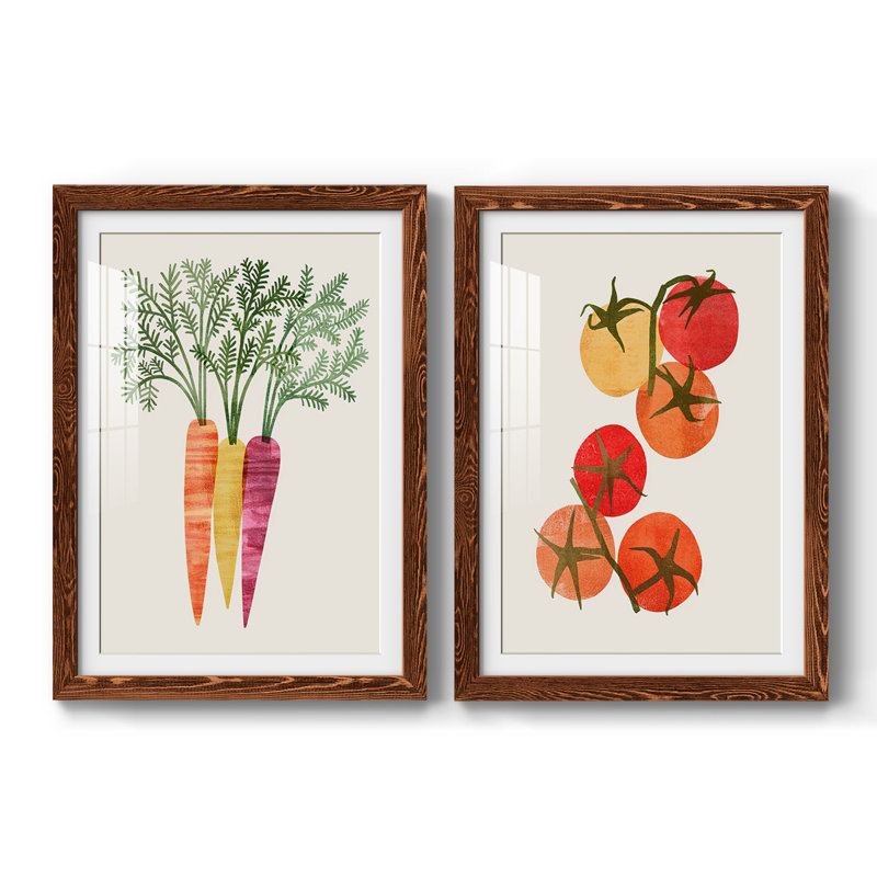 Organic Veg III - reproduction encadrée de qualité supérieure - prête à être accrochée, H 27,5 po x l 75 po x P 1,5 po
