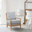 Fauteuil d'appoint Donhoue de 25,5 po de large avec dossier et siège rembourrés et garniture cloutée, bleu clair et naturel-117780771-113101750