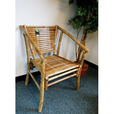 Chaise longue empilable en bambou, ensemble de 2, l 27 po x P 25 po x H 34 po
