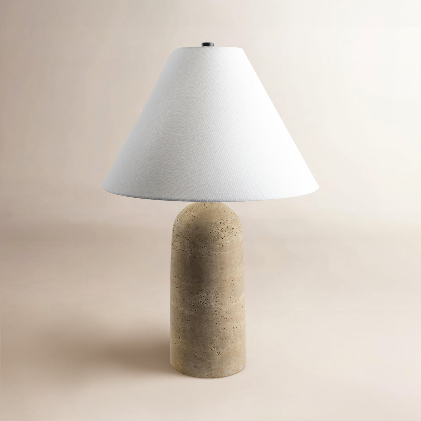 Astere Travertine Table Lamp, 25" H x 16" W x 16" D