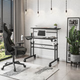 Techni Mobili Adjustable Metal Base Computer Desk