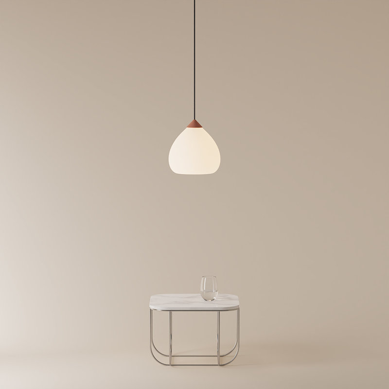 Gulp Pendant Light, 14.6" H x 9.45" W x 9.84" D, Black, Blossompink