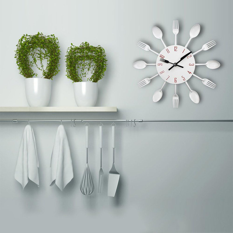 Metal Wall Clock, White