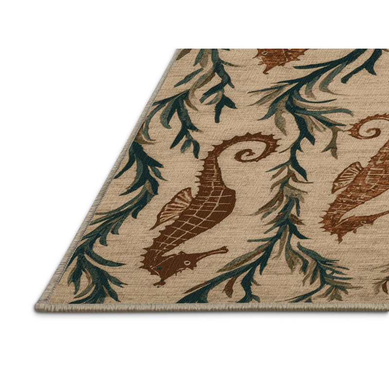 Tapis brun lavable à la machine, Rond 6 pi