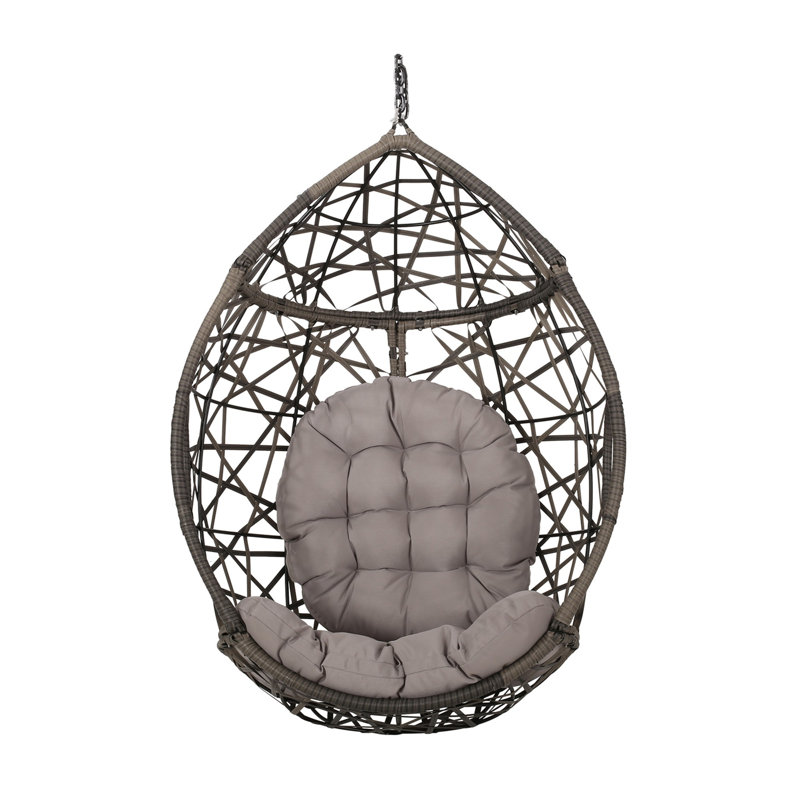 Modern Simple and Comfortable Stylish Hanging Chair with Cushion, Grey