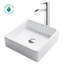 Lavabo de salle de bain vasque carré en céramique avec robinet-3955012