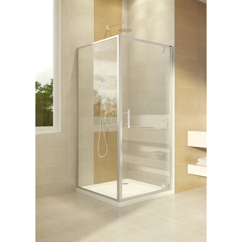 Saxon 90cm W x 90cm D x 185cm H Square Sliding Door Shower Enclosure, Transparent