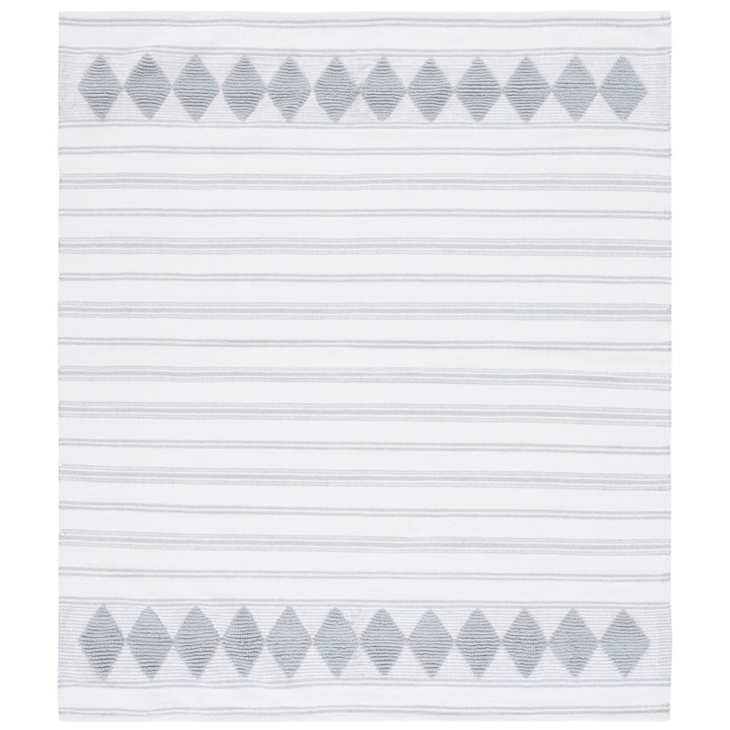 Breckenridge Flat Weave Cotton Geometric Rug, Square 6'