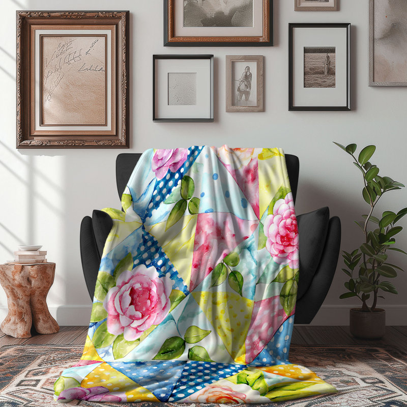 Jeté floral 1 pièce, L 50 po x L 60 po