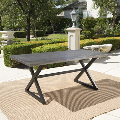 Outdoor Table With Aluminum & Steel Frame, Grey/black - Makes Your Patio, Backyard, Garden More Welcoming Transforms Area Into A