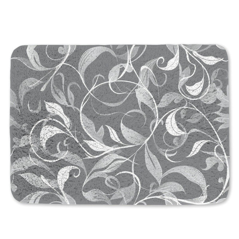 Motif de tapis de bain gris tourbillon gris, L 17 po x L 24 po