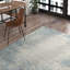 Tapis bleu / beige tissé à la machine Mamora-1070292626