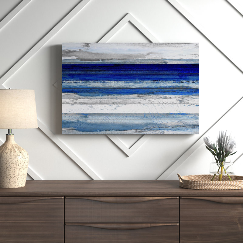 «Beach & Nautical Tarrafal» par Parvez Taj, reproduction sur bois sans cadre, H 20 po x l 30 po x 1,5 po