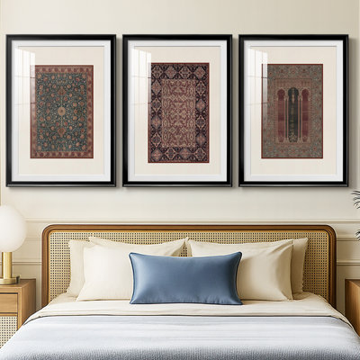 Reproduction abstraite rétro vintage Lxxiii - impression encadrée sur mesure de qualité supérieure - 3 pièces