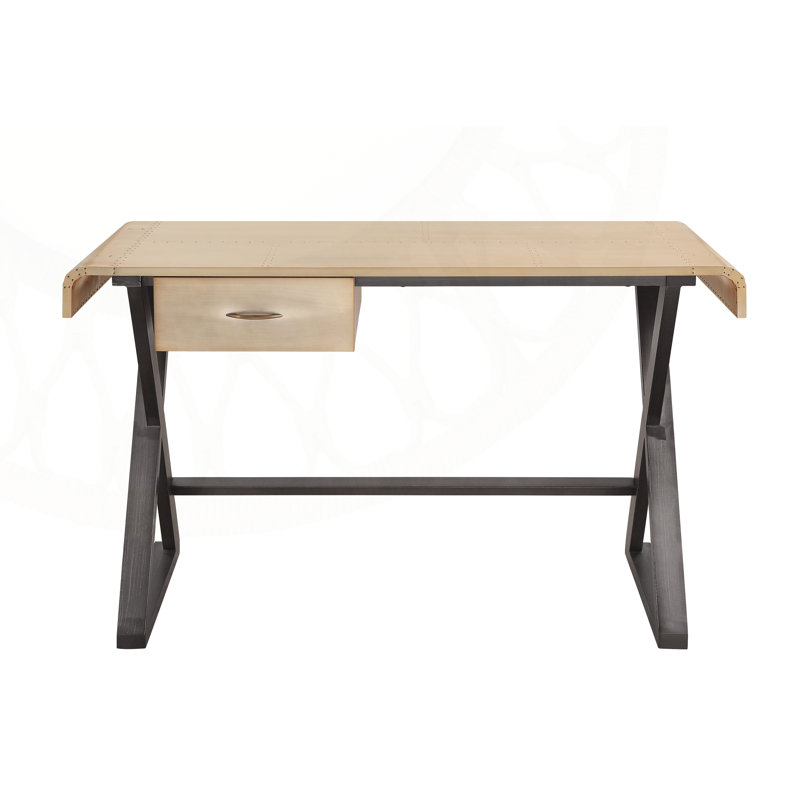 Lagena rectangulaire en aluminium doré avec surface spacieuse et fabrication robuste, parfaite pour la maison ou le bureau.