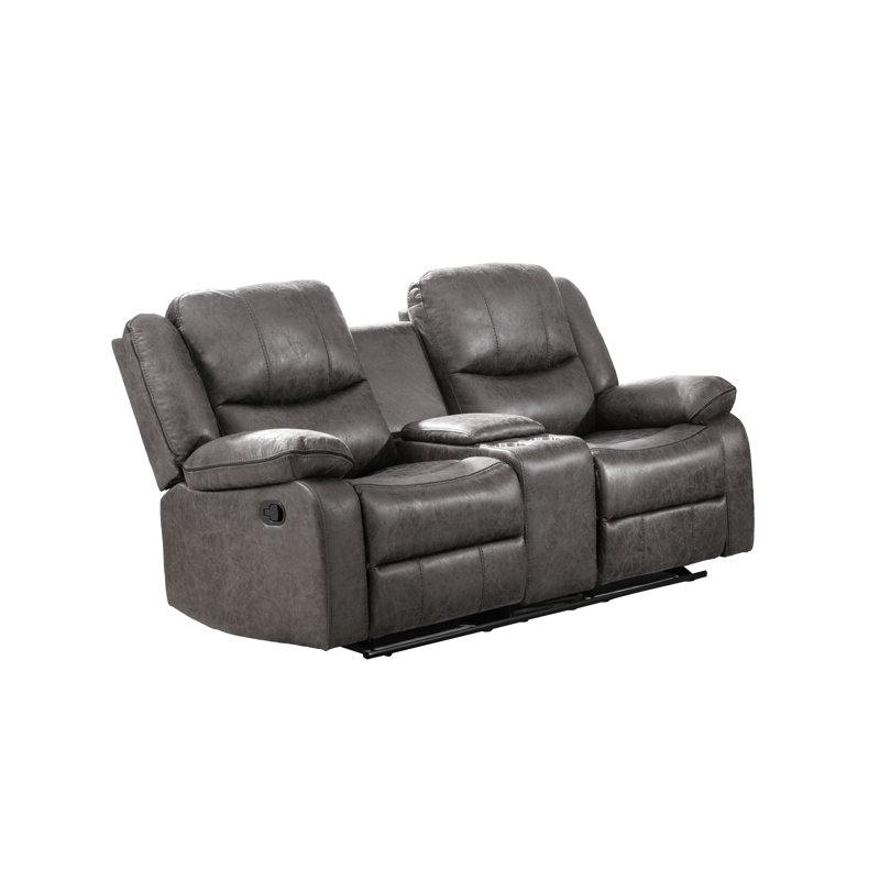 Causeuse inclinable et inclinable avec console centrale, gris