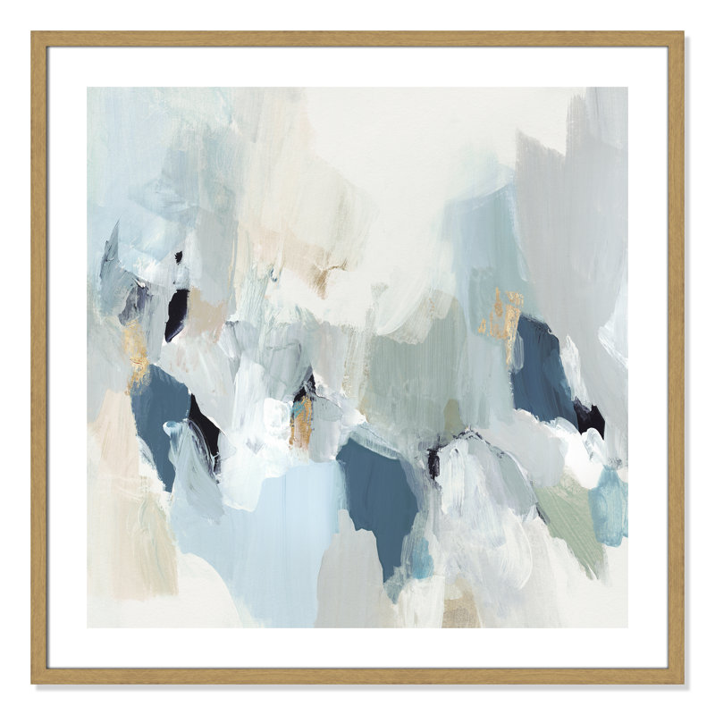Little Talks " Little Talks II " by Isabelle Z, Beige Wood Framed Paper, 33.25" H x 33.25" W x 0.75" D