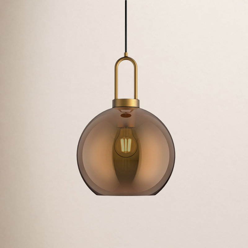 Shiloh 1 - Light Single Pendant, Brushed Nickel, Copper, 14.38"H x 9.88"W x 9.88" D