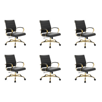 Fauteuil de bureau pivotant en cuir Naudain