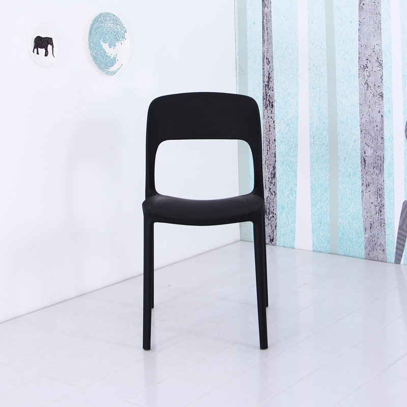 Casaleggio 17.5'' H Stacking Side Chair, Black