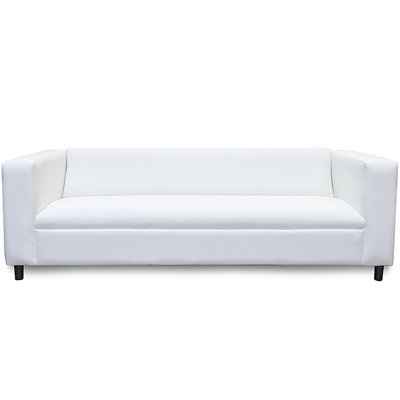 Faux Leather Canal Sofa, Modern 3-Seater Upholstered Sofa Couch for Living Room, Bedroom, Apartment by Coast to Coast Sofas