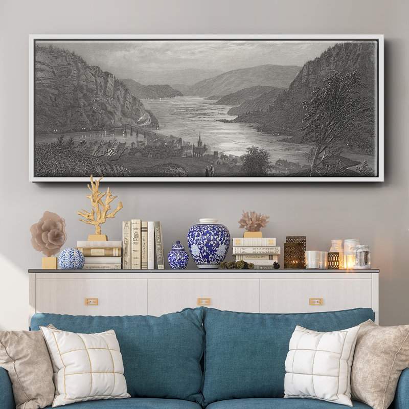 Harper's Ferry par Moonlight - toile encadrée, H 20 po x l 50 po