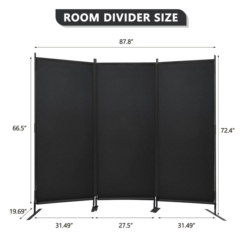 225cm W x 184.5cm H Folding Room Divider