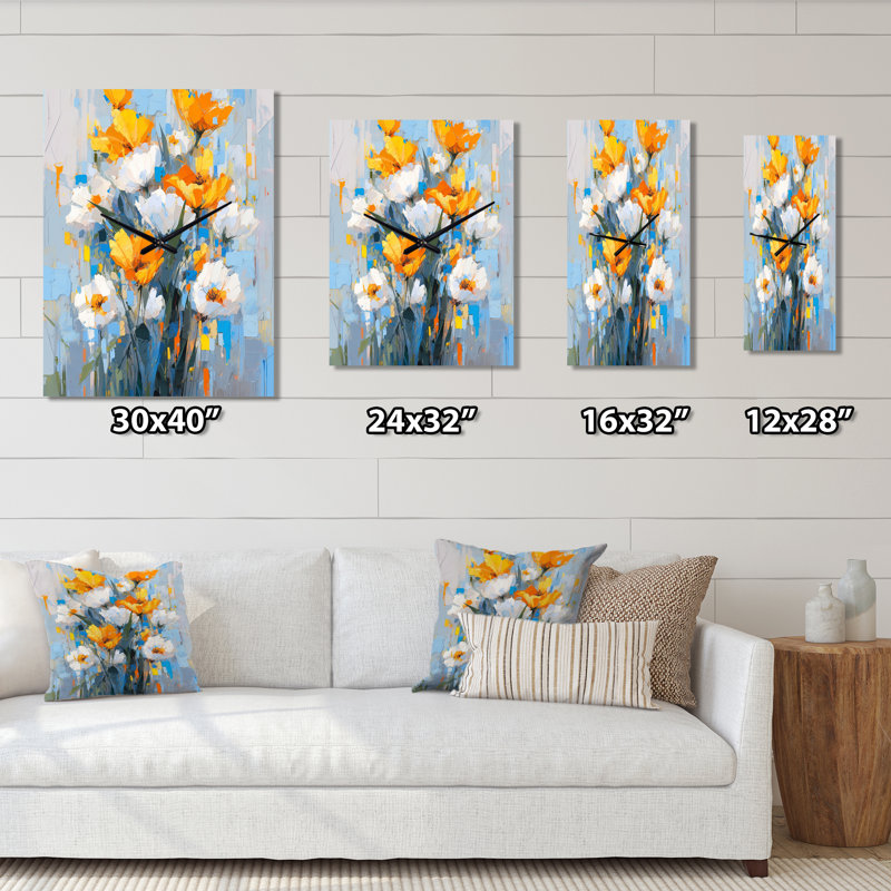 Graecen - Horloge murale tulipe surdimensionnée, Moyen