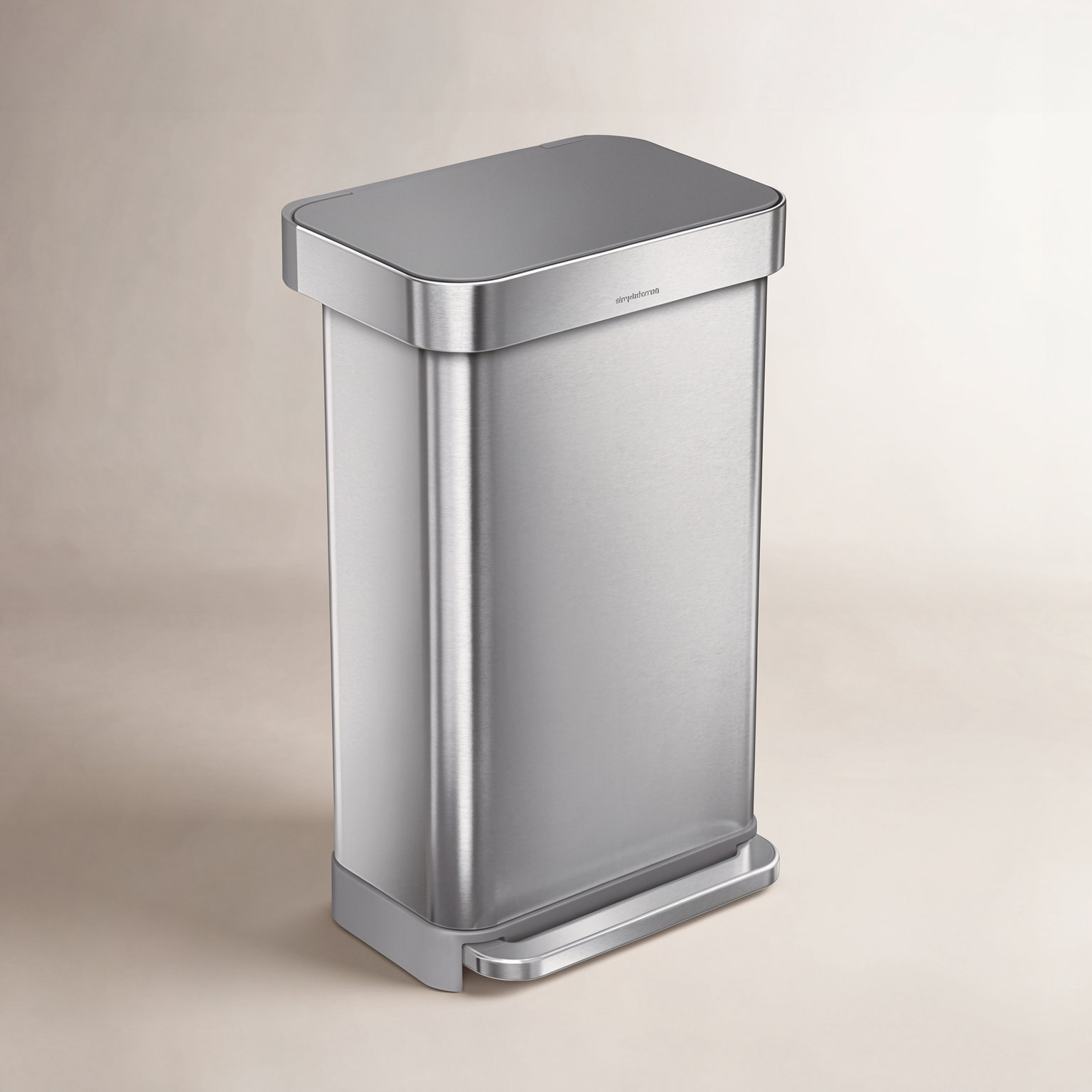 simplehuman 12gal Step-On Trash Can