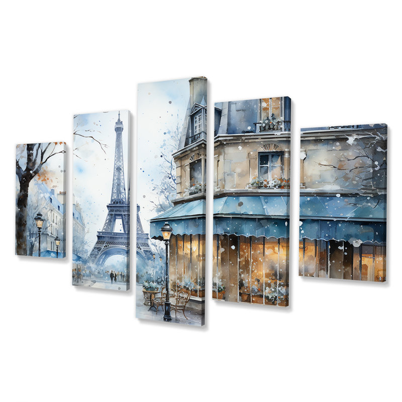  «Grey Urban Parisian Street IV - Paris Multipanel Wall Art