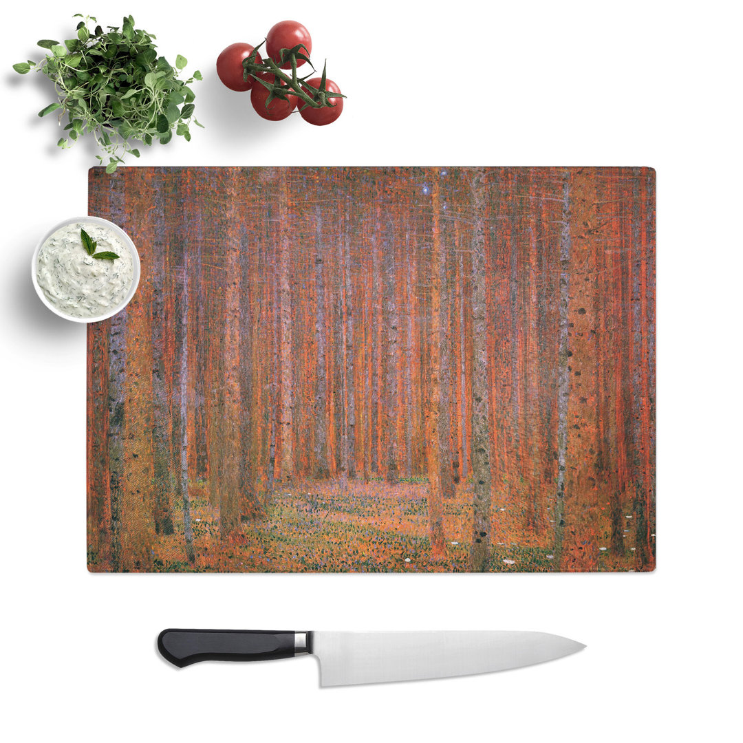 Pine Tree Forest by Gustav Klimt Chopping Board