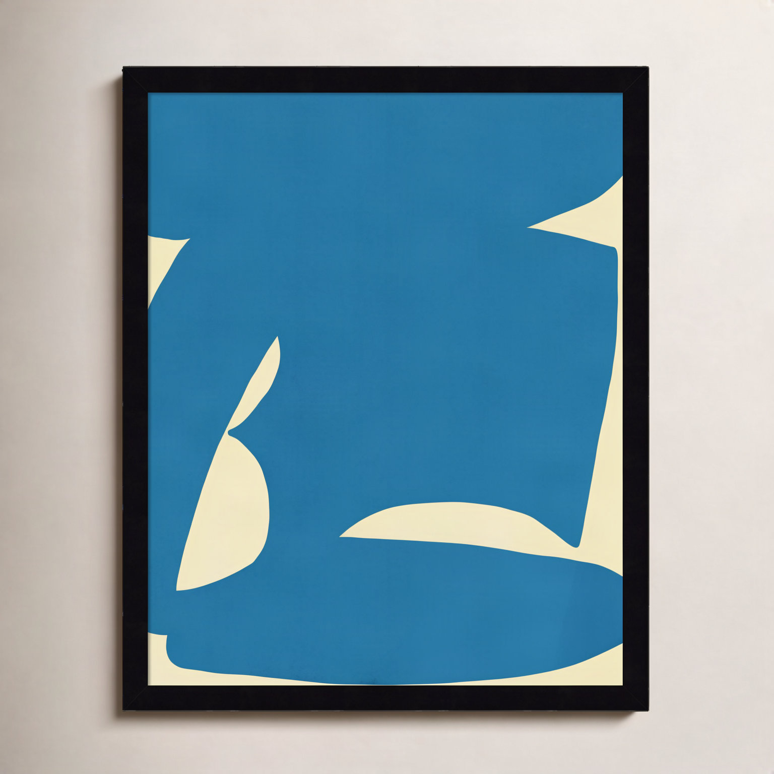B Cut Out in Blue Print by Little Dean, Black, 21" H x 17" W