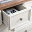 Coffre moderne 7 beige - Organisateur spacieux pour le salon avec de larges glissières et des tiroirs à glissement lisse