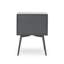  Table de bout moderne avec tablette de rangement ouverte et tiroir simple, pieds fuselés, table de canapé chic pour le salon, table de chevet décorative pour la chambre à coucher, gris