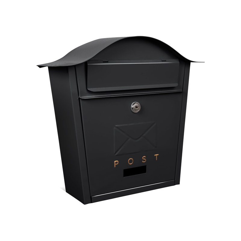 Iron Wall Mounted Post Box, Black