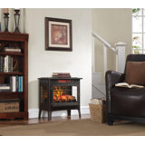 Freestanding Electric Fireplace Stove Heater with 3D Flame Effect for 1,000 Sq. Ft, Bronze