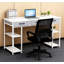 Bureau d'écriture, petit bureau d'ordinateur avec tiroirs en tissu, bureau à domicile avec tablettes-763802641