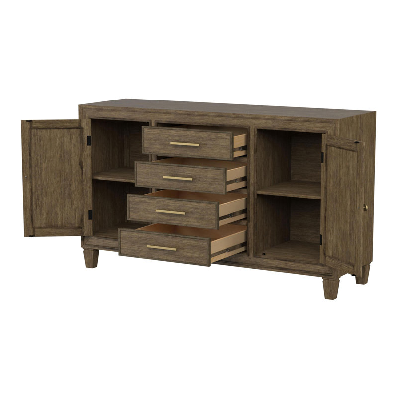 Buffet 4 tiroirs brun clair