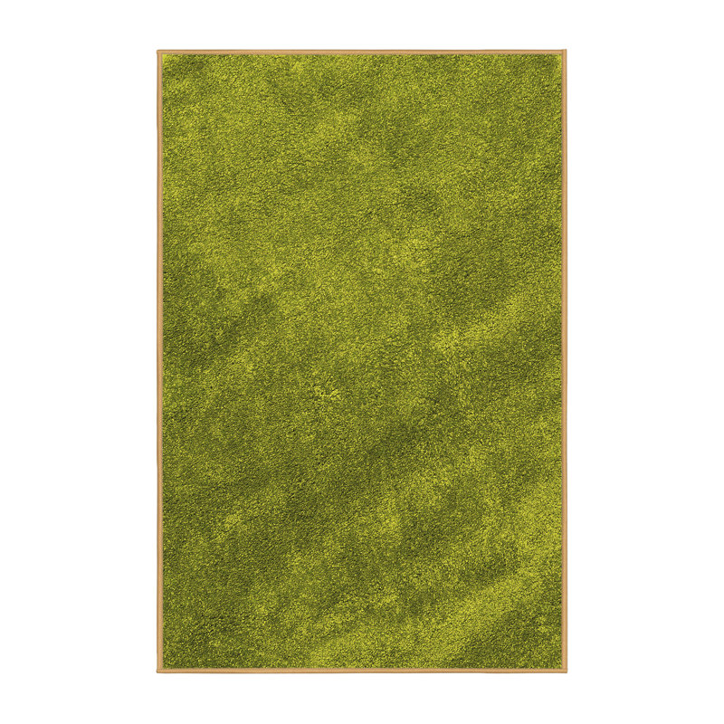 Tapis uni en laine / polyester tissé à la machine couleur chartreuse, Rectangle 6 pi x 9 pi