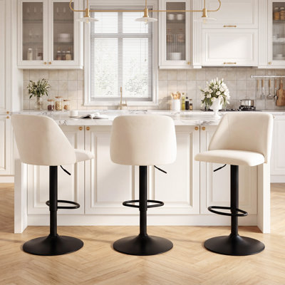 Tabouret de bar et de comptoir pivotant rembourré à hauteur réglable avec repose-pieds
