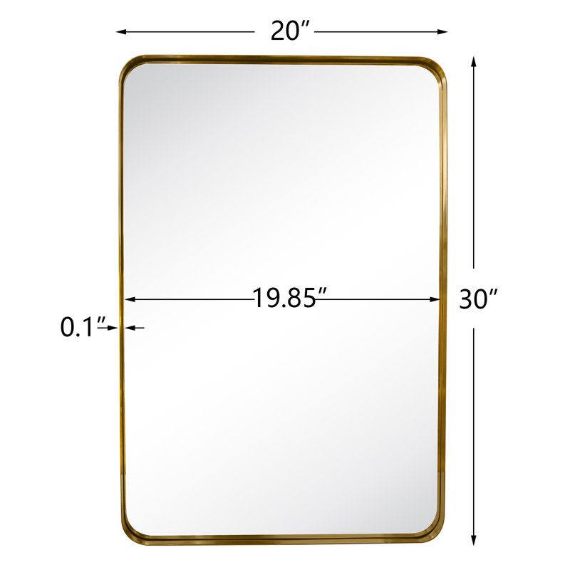 Miroir de salle de bain Arthers, H 30 po x l 20 po, Chrome