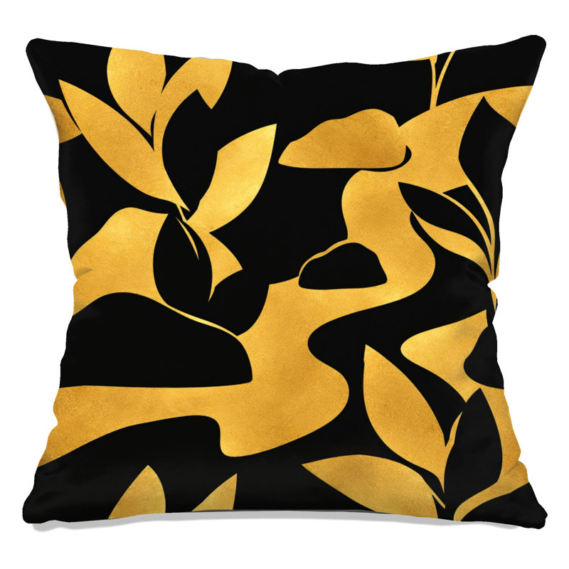 Coussins décoratifs camouflage, 14 x 14 inches, Black Gold