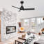 Vaczon 42" Modern Propeller Smart Dimmable LED Ceiling Fan with APP and Remote Control, 3CCT Lights, 6-Speed Reversible DC Motor, Timer, 6"/10" Downrods-406586915